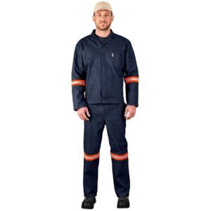 Alternative view of Vintage 100% Cotton Denim Conti Suit - Reflective Arms & Legs - Orange Tape