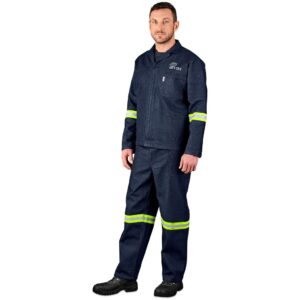 Alternative view of Vintage 100% Cotton Denim Conti Suit - Reflective Arms, Legs & Back - Yellow Tape