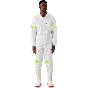 Alternative view of Safety Polycotton Boiler Suit - Reflective Arms & Legs - Yellow Tape