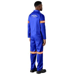 Alternative view of Safety Polycotton Boiler Suit - Reflective Arms & Legs - Orange Tape