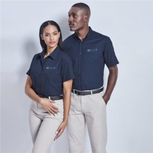 Alternative view of Ladies Short Sleeve Brushed Cotton Twill Moderna Shirt