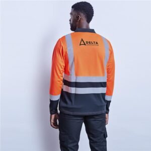 Alternative view of Long Sleeve Surveyor Two-Tone Hi-Viz Golf Shirt