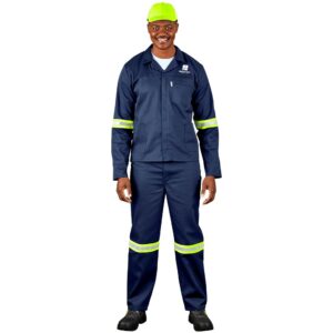 Alternative view of Site Premium Polycotton Jacket - Reflective Arms - Yellow Tape