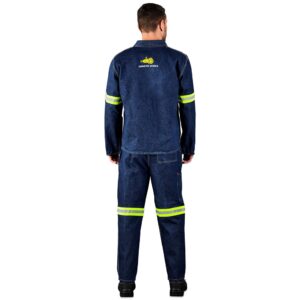 Alternative view of Cast Premium 100% Cotton Denim Jacket - Reflective Arms - Yellow Tape
