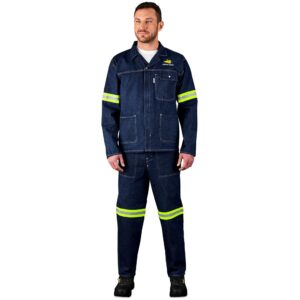 Alternative view of Cast Premium 100% Cotton Denim Pants - Reflective Legs - Yellow Tape