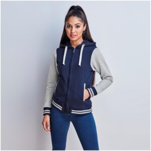 Alternative view of Ladies Princeton Hooded Sweater - Navy