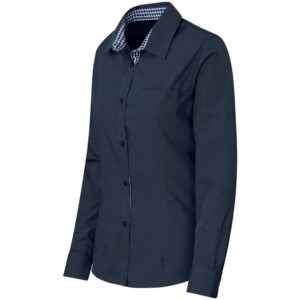 Alternative view of Ladies Long Sleeve Warrington Shirt - Navy