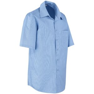 Alternative view of Mens Short Sleeve Micro Check Shirt - Light Blue