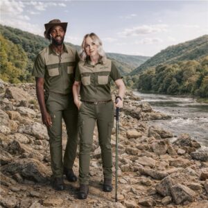 Alternative view of Ladies Short Sleeve Serengeti 2-Tone Bush Shirt