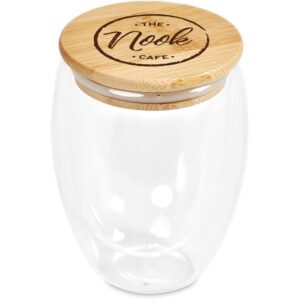 Alternative view of Okiyo Moco Glass & Bamboo Double-Wall Cup - 350ml