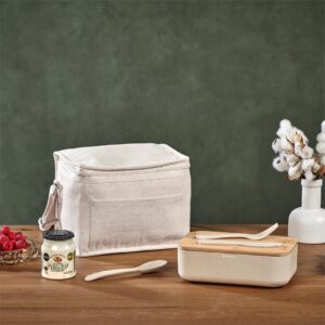 Alternative view of Okiyo Kura Cotton & Wheat Straw Lunch Set