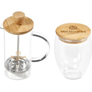 Alternative view of Okiyo Aibo Glass & Bamboo Coffee Set