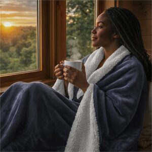 Alternative view of Serendipio Glacial Sherpa Fleece Blanket