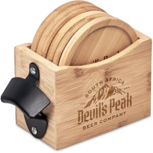 Alternative view of Okiyo Kanpai Bamboo Coaster & Bottle Opener Set