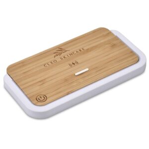 Alternative view of Okiyo Yoru Bamboo Wireless Charger & Night Light