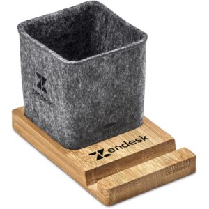 Alternative view of Okiyo Kyadi Recycled PET & Bamboo Desk Caddy Phone Stand