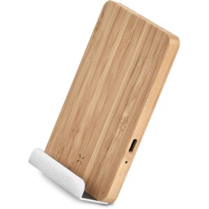 Alternative view of Okiyo Hakka Bamboo & Recycled Aluminium Wireless Charging Phone Stand