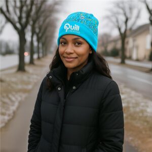 Alternative view of Pre-Printed Sample Hoppla Snowflake Polar Fleece Beanie
