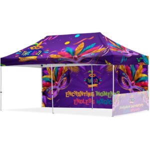 Alternative view of Coated Steel Sublimated Gazebo 6m x 3m - 1 Short Half-Wall Skin - 1 Long Full Wall Skin