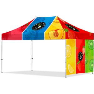 Alternative view of Coated Steel Sublimated Gazebo 4.5m x 3m - 1 Short Full-Wall Skin